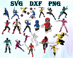 power ranger svg, bundle svg, png, dxf, pdf, jpg,...