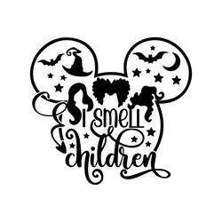 halloween witch mickey head svg, smell children svg