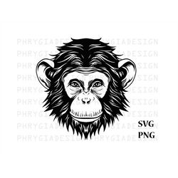 monkey svg png , monkey head svg , monkey face , monkey clipart , monkey shirt , monkey sublimation design , instant dow