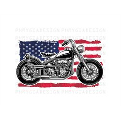 american flag chopper motorcycle png sublimation design, classic motorcycle png , biker png , motorbike png , chopper pn