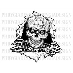 skull in the wall svg png , skull svg , skeleton svg , skull clipart , digital download , instant download