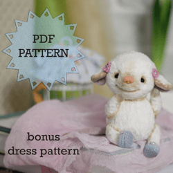 pattern mouse teddy, sewing mouse teddy 5.9"(15 cm.)