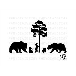 mama bear svg png , papa bear svg , baby bear , black bear , family bear , silhouette svg , bear cricut file , bear clip