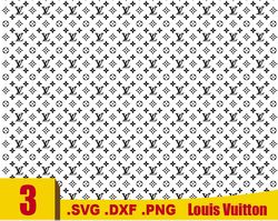 Lv Louis Vuitton Black Pattern Seamless Image PNG