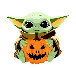 baby yoda halloween pumpkins logo svg, halloween life svg