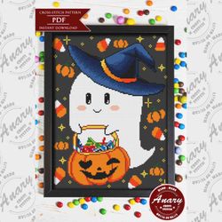 halloween ghost cross stitch pattern