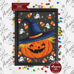 Halloween Pumpkin Cross Stitch Pattern