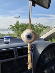 evil eye car accessory, car decor, evil eye keyring, rear view mirror, cute home hanging decor, car interior accessory