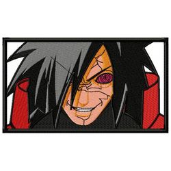 madara smile embroidery design, anime embroidery, anime design, anime shirt, embroidered shirt, digital download