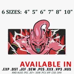 majin buu embroidery design, anime embroidery, anime design, anime shirt, embroidered shirt, digital download