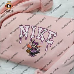 nike spooky minnie halloween embroidered crewneck, halloween sweatshirt, disney embroidered hoodie, unisex t-shirt