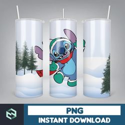 christmas stitch tumbler wrap, stitch sublimation designs, 20 oz stitch tumbler, cartoon christmas tumbler png (100)