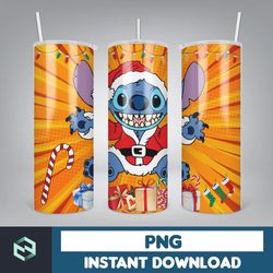 christmas stitch tumbler wrap, stitch sublimation designs, 20 oz stitch tumbler, cartoon christmas tumbler png (11)