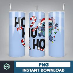 christmas stitch tumbler wrap, stitch sublimation designs, 20 oz stitch tumbler, cartoon christmas tumbler png (117)