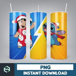 christmas stitch tumbler wrap, stitch sublimation designs, 20 oz stitch tumbler, cartoon christmas tumbler png (15)