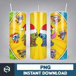 christmas stitch tumbler wrap, stitch sublimation designs, 20 oz stitch tumbler, cartoon christmas tumbler png (45)