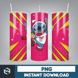 christmas stitch tumbler wrap, stitch sublimation designs, 20 oz stitch tumbler, cartoon christmas tumbler png (46)