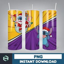 christmas stitch tumbler wrap, stitch sublimation designs, 20 oz stitch tumbler, cartoon christmas tumbler png (49)