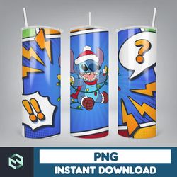 christmas stitch tumbler wrap, stitch sublimation designs, 20 oz stitch tumbler, cartoon christmas tumbler png (57)