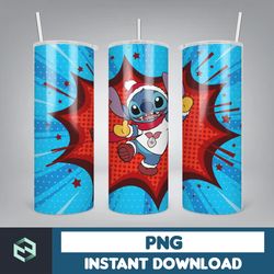 christmas stitch tumbler wrap, stitch sublimation designs, 20 oz stitch tumbler, cartoon christmas tumbler png (59)