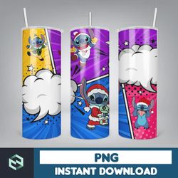 christmas stitch tumbler wrap, stitch sublimation designs, 20 oz stitch tumbler, cartoon christmas tumbler png (65)