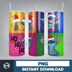 christmas stitch tumbler wrap, stitch sublimation designs, 20 oz stitch tumbler, cartoon christmas tumbler png (69)