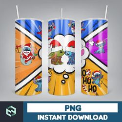 christmas stitch tumbler wrap, stitch sublimation designs, 20 oz stitch tumbler, cartoon christmas tumbler png (74)