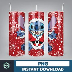 christmas stitch tumbler wrap, stitch sublimation designs, 20 oz stitch tumbler, cartoon christmas tumbler png (83)