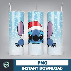 christmas stitch tumbler wrap, stitch sublimation designs, 20 oz stitch tumbler, cartoon christmas tumbler png (84)