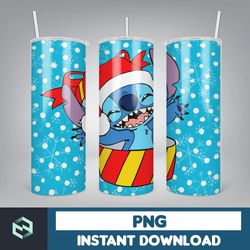 christmas stitch tumbler wrap, stitch sublimation designs, 20 oz stitch tumbler, cartoon christmas tumbler png (85)