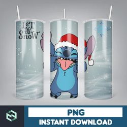 christmas stitch tumbler wrap, stitch sublimation designs, 20 oz stitch tumbler, cartoon christmas tumbler png (89)