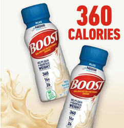 boost plus ready to drink nutritional drink, very vanilla nutritional shake, 12 - 8 fl oz bottles