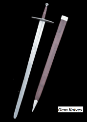 handmade long sword with scabbard, sharp blunt sword.