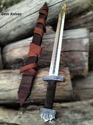 hand forged high carbon steel viking sword, sharp / battle ready medieval sword.