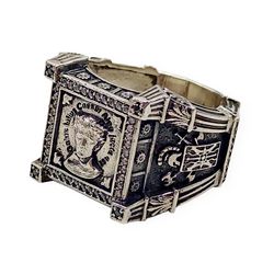 ring of gaius julius caesar "alea iacta est", code 700440ym, completely 925 sterling silver