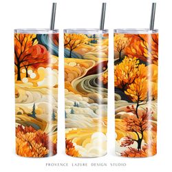 abstract fall forest 20 oz skinny tumbler sublimation digital design instant download digital only 20oz tumbler wrap png