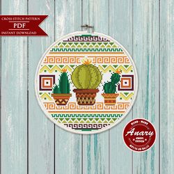 cactuses ornament cross stitch pattern