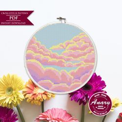 clouds cross stitch pattern