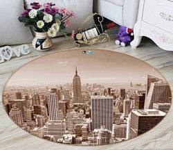 3d new york buildings 55 round rug &8211 round carpet home decor