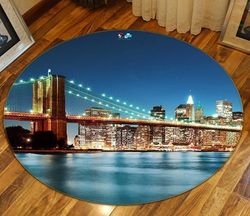 3d new york night view 25 round rug &8211 round carpet home decor