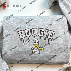 pika boogie nightmare drop name embroidered crewneck, nightmare before christmas, embroidered hoodie, halloween shirt