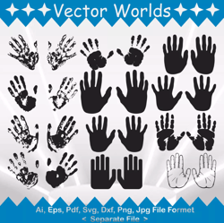 hand print svg, hand prints svg, hand, print, svg, ai, pdf, eps, svg, dxf, png, vector