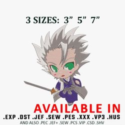 toshiro hitsugaya embroidery design, anime embroidery, anime shirt, anime design, embroidered shirt, digital download