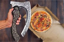 pizza cutter the original custom hand forged pizza axe vikin