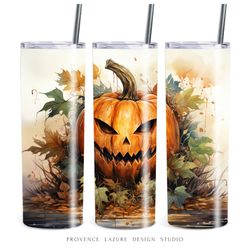 halloween jack lantern 20 oz skinny tumbler sublimation digital design instant download digital only 20 oz tumbler wrap