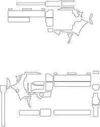 colt python 357 magnum 4,25 inch gun blank template vector file svg dxf eps png jpg file