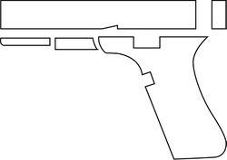 glock 17 gun blank template vector file svg dxf eps png jpg file