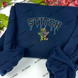 nike stitch oogie boogie embroidered crewneck, stitch halloween embroidered sweater, halloween hoodie, unisex shirt