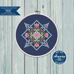 flower mandala pattern cross stitch pattern mandala modern xsitch crossstitch chart instant download pdf