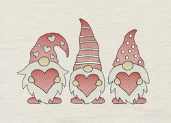 gnome heart embroidery design 3 sizes reading pillow-instant d0wnl0ad